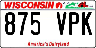 WI license plate 875VPK