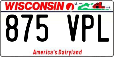 WI license plate 875VPL