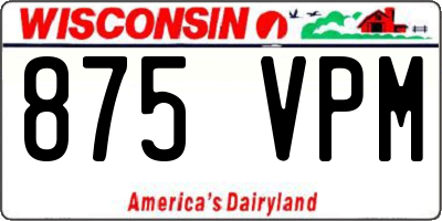 WI license plate 875VPM