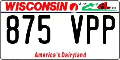 WI license plate 875VPP