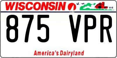 WI license plate 875VPR