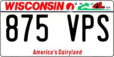 WI license plate 875VPS