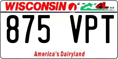 WI license plate 875VPT