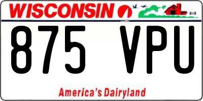 WI license plate 875VPU