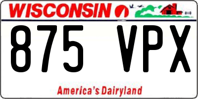 WI license plate 875VPX