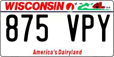 WI license plate 875VPY