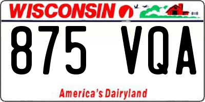 WI license plate 875VQA