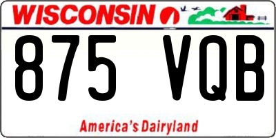 WI license plate 875VQB