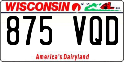 WI license plate 875VQD