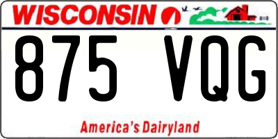 WI license plate 875VQG
