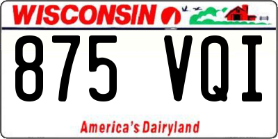 WI license plate 875VQI
