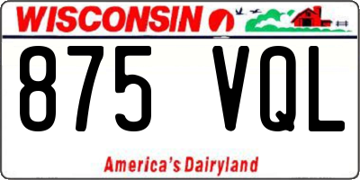 WI license plate 875VQL