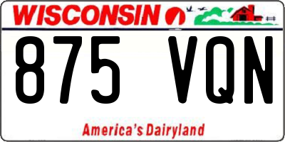 WI license plate 875VQN