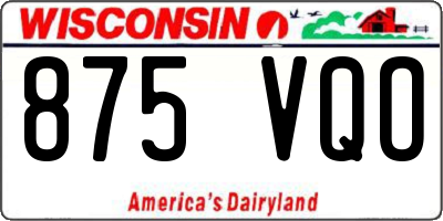WI license plate 875VQO