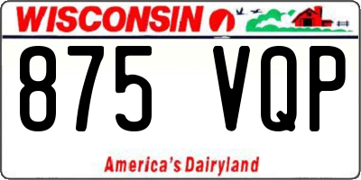 WI license plate 875VQP