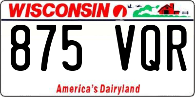 WI license plate 875VQR