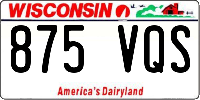 WI license plate 875VQS