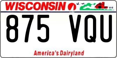 WI license plate 875VQU