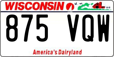 WI license plate 875VQW