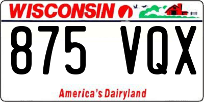 WI license plate 875VQX