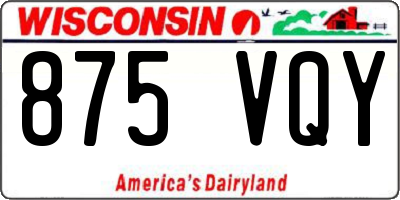 WI license plate 875VQY