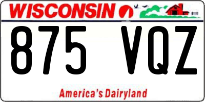 WI license plate 875VQZ