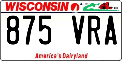 WI license plate 875VRA