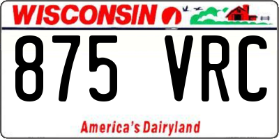 WI license plate 875VRC