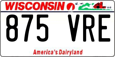 WI license plate 875VRE
