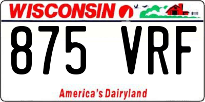 WI license plate 875VRF