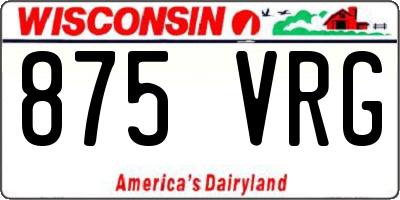 WI license plate 875VRG