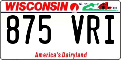 WI license plate 875VRI