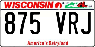 WI license plate 875VRJ