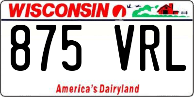 WI license plate 875VRL