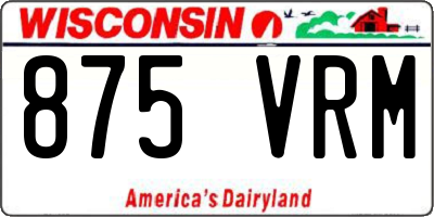 WI license plate 875VRM