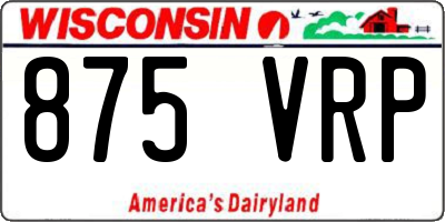 WI license plate 875VRP
