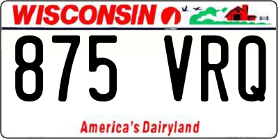 WI license plate 875VRQ