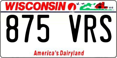 WI license plate 875VRS