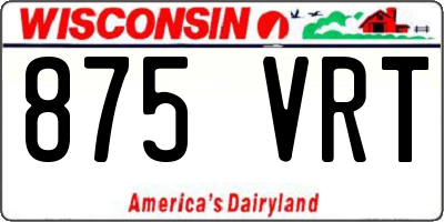WI license plate 875VRT