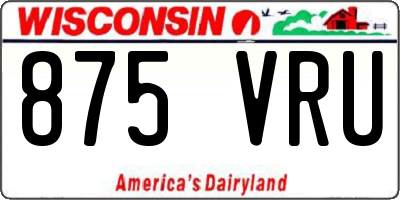 WI license plate 875VRU