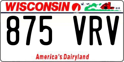 WI license plate 875VRV
