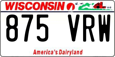 WI license plate 875VRW