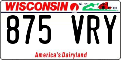 WI license plate 875VRY