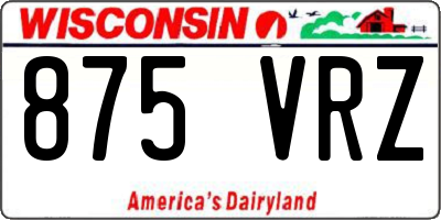 WI license plate 875VRZ