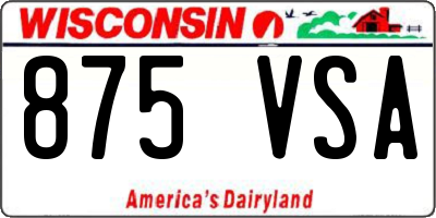 WI license plate 875VSA