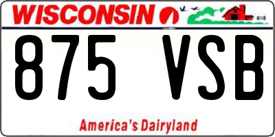 WI license plate 875VSB