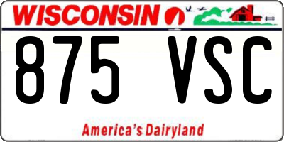 WI license plate 875VSC