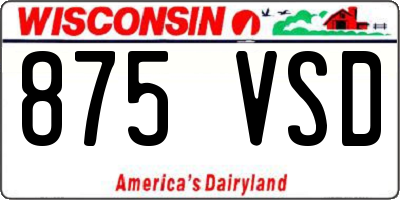 WI license plate 875VSD