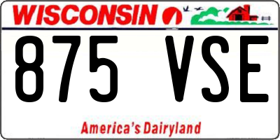 WI license plate 875VSE
