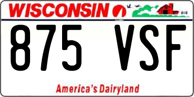 WI license plate 875VSF
